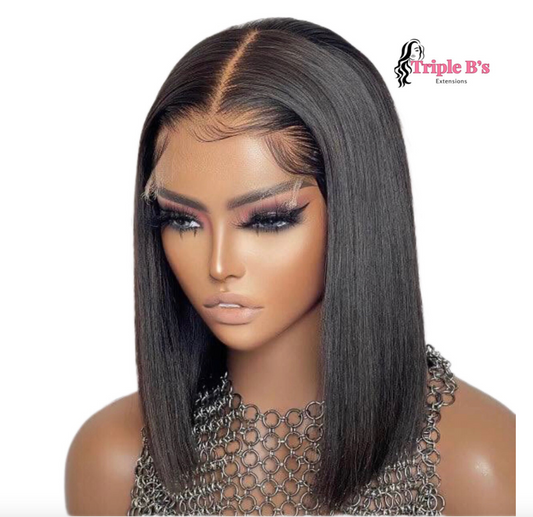 Straight 13 x 4 Front Bob Wig 200 Density